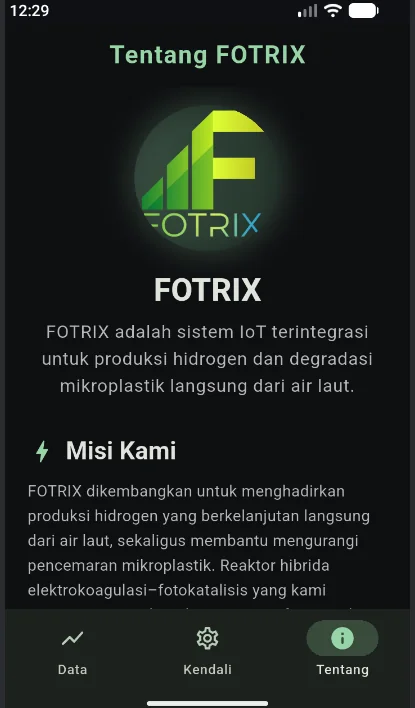 FOTRIX about screen — project mission