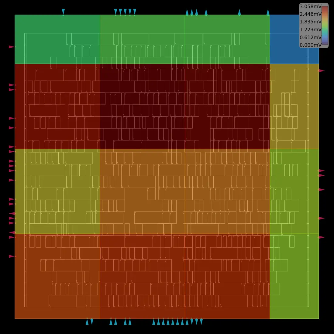 GCD IR drop heatmap