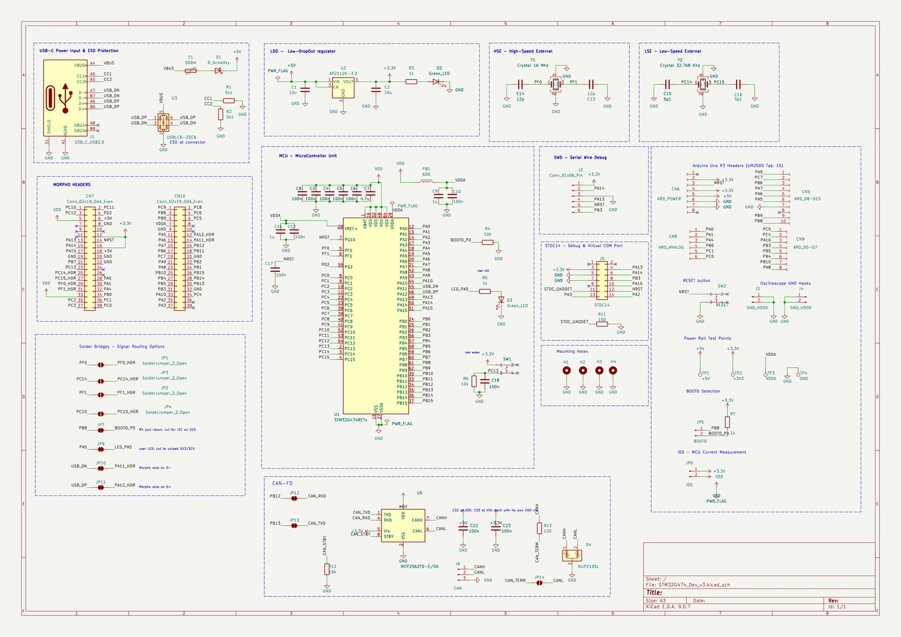 STM32G474 dev board schematic