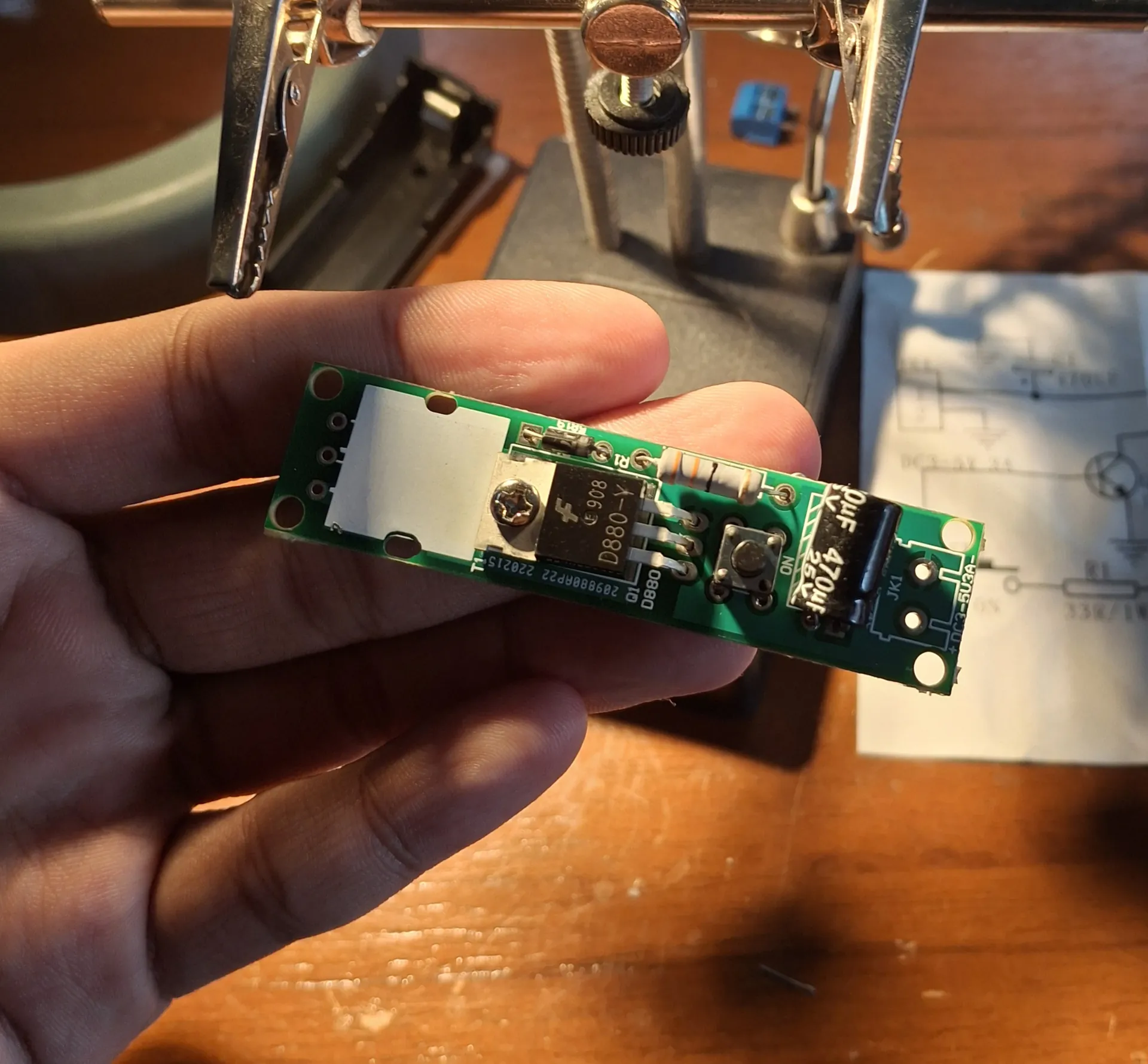 Soldering a small power module on the bench